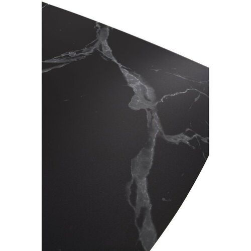 Стол ALBURY (Олбери) матовое черное стекло с белыми прожилками, корпус из МДФ черный - Фото №5