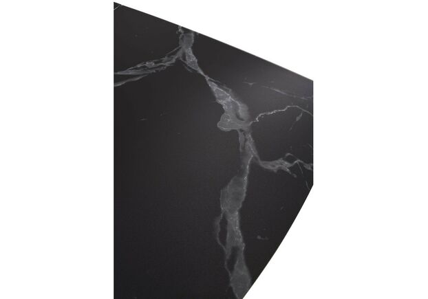 Стол ALBURY (Олбери) матовое черное стекло с белыми прожилками, корпус из МДФ черный - Фото №2