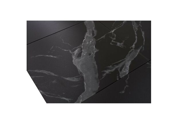 Стол ALBURY (Олбери) матовое черное стекло с белыми прожилками, корпус из МДФ черный - Фото №2