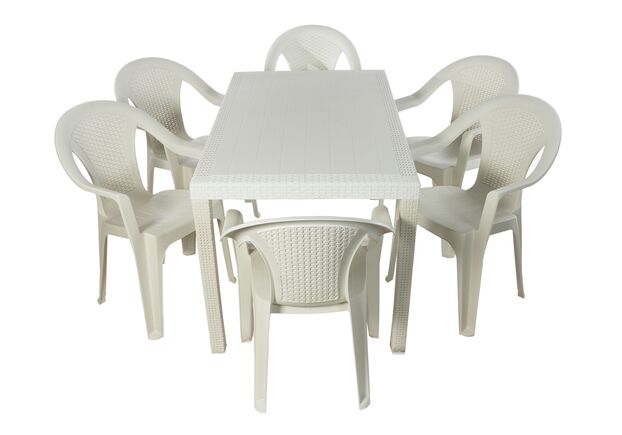 Набор стол Joker+6 кресел Ischia белый - Фото №1