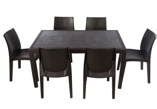 Набор стол Prince+6 кресел Lady коричневый - Фото №1