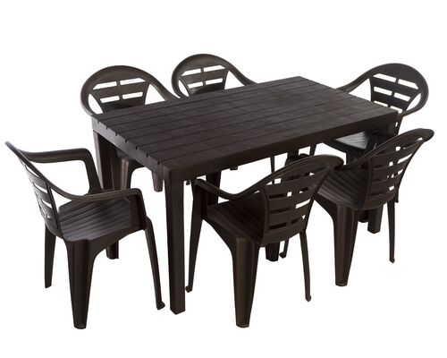 Набор стол Sumatra + 6 кресел MOYO коричневый - Фото №1