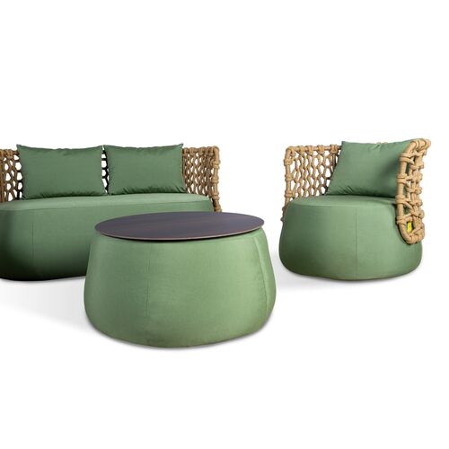 Комплект мебели Гелиос (диван, 2 кресла, кофейный столик) зеленый - Фото №3