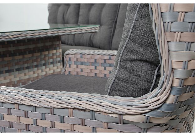 Комплект Глорія сірий ротанг (диван, стіл, 2 крісла) - Фото №2