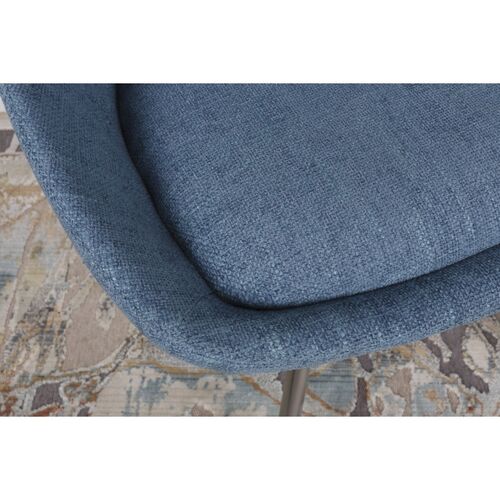 Стул поворотный TOLEDO (58*55*87 cm - текстиль) рогожка темно-голубой - Фото №2