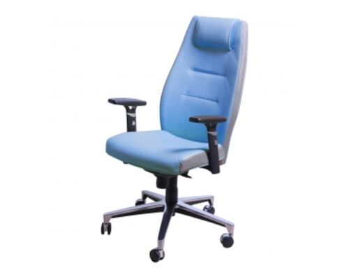 Кресло Элеганс HB голубой, задник серый (синхром-зм) - Фото №1