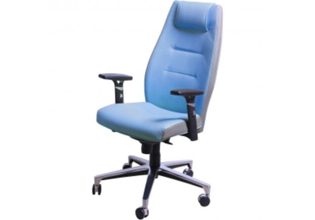 Кресло Элеганс HB голубой, задник серый (синхром-зм) - Фото №1