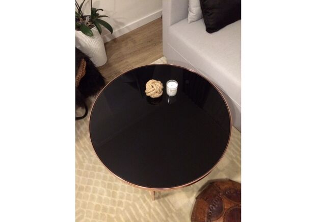 Кофейный круглый стол Gina B Signal d82*h40 черный/медь - Фото №2