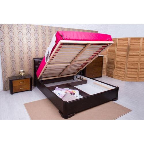 Кровать с подъемным механизмом Ассоль ромб 160*200 см венге/патина - Фото №3