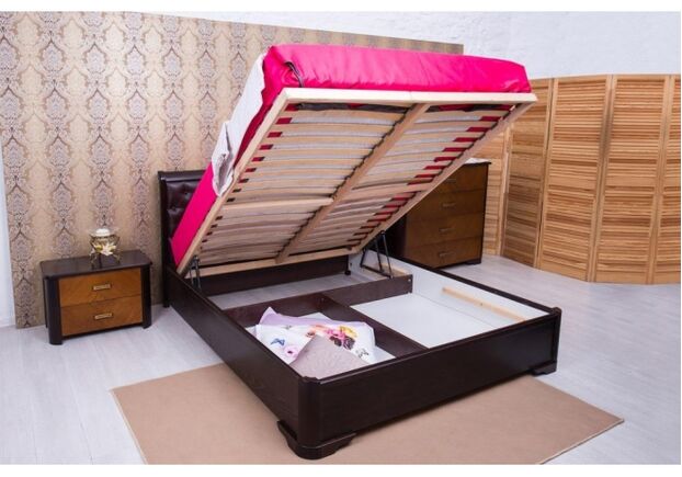 Кровать с подъемным механизмом Ассоль ромб 160*200 см венге/патина - Фото №2