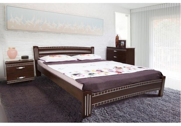 Кровать Пальмира 1600*2000 темный орех/патина серебро - Фото №2