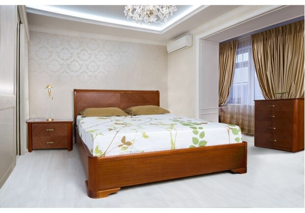Кровать Ассоль с подъемным механизмом 140*200 см массив бука светлый орех - Фото №2