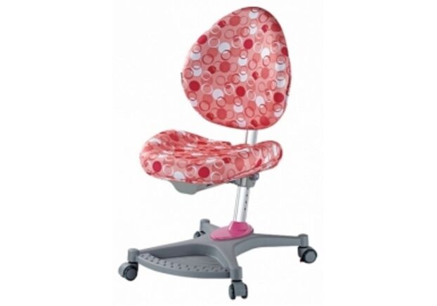 Ергономічне крісло Mealux Neapol Y-136 PK сріблястий метал / оббивка рожева з кульками - Фото №1