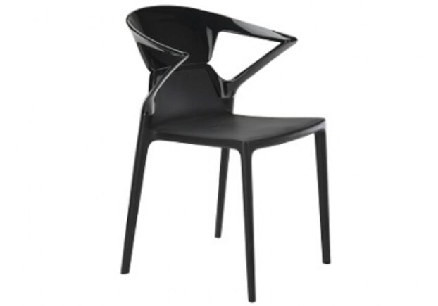 Кресло барное пластиковое Ego-K верх черный/сиденье черное - Фото №1