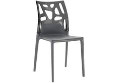 Кресло барное пластиковое Ego-Rock верх прозрачно-дымчатый/сиденье антрацит