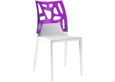 Кресло барное пластиковое Ego-Rock верх прозрачно-пурпурный/сиденье белое