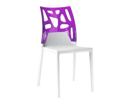 Кресло барное пластиковое Ego-Rock верх прозрачно-пурпурный/сиденье белое - Фото №1