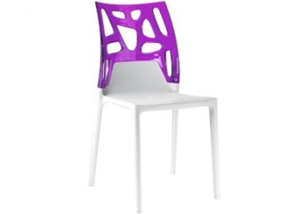 Кресло барное пластиковое Ego-Rock верх прозрачно-пурпурный/сиденье белое - Фото №1