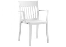 Пластиковый стул с подлокотниками Eden-K белый