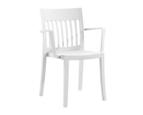 Пластиковый стул с подлокотниками Eden-K белый - Фото №1