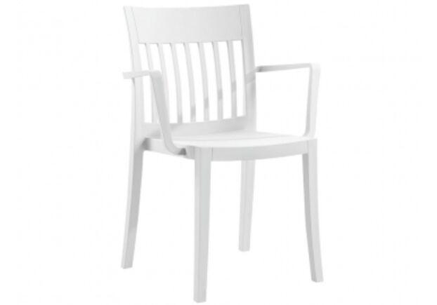 Пластиковый стул с подлокотниками Eden-K белый - Фото №1