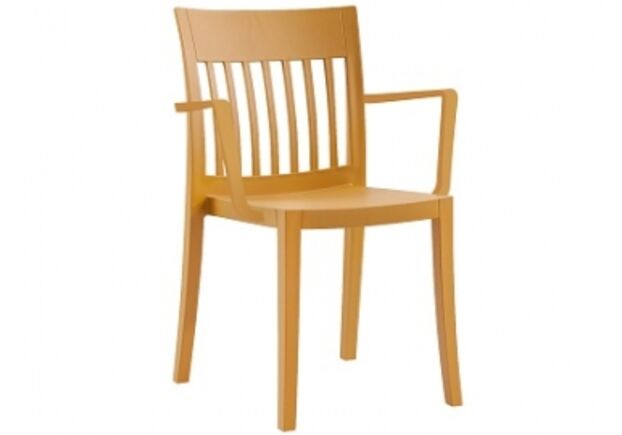 Пластиковый стул с подлокотниками Eden-K темно-желтый - Фото №1