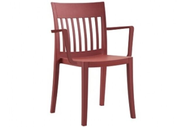 Пластиковый стул с подлокотниками Eden-K матовый красный кирпич - Фото №1