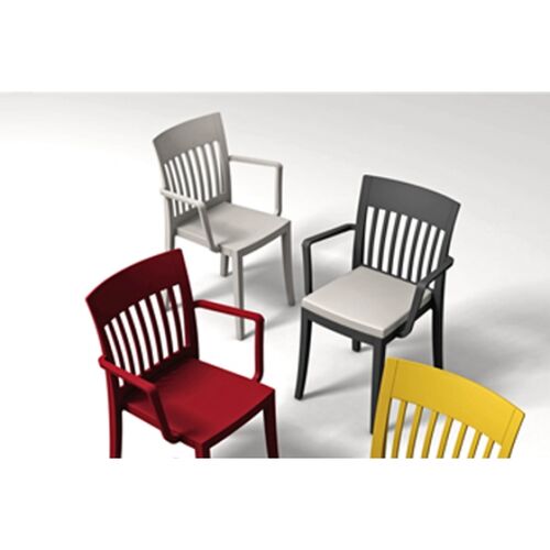 Пластиковый стул с подлокотниками Eden-K светло-серый - Фото №2