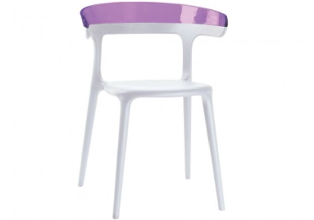 Стул пластиковый Luna верх прозрачно-пурпурный/сиденье белое - Фото №1
