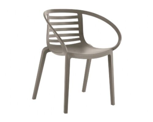 Кресло пластиковое Mambo серо-коричневое  - Фото №1