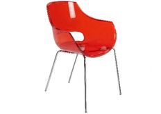 Кресло пластиковое Opal красный кирпич/ ножки хром