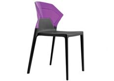 Кресло барное пластиковое Ego-S верх прозрачно-пурпурный/сиденье черное