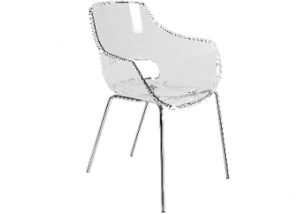 Кресло пластиковое Opal прозрачное/ ножки хром - Фото №1