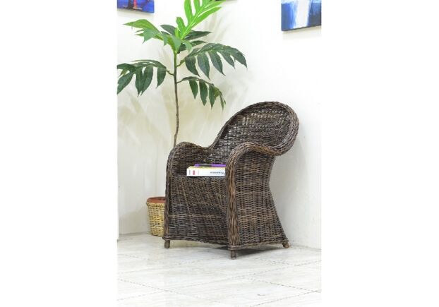 Кресло CRUZO SEYSHELLA натуральный ротанг коричневый - Фото №2