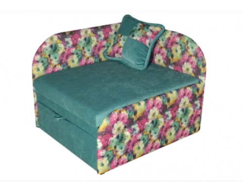 Розкладний диван-крісло Артемон кордрой нова аква + принт аа01, 1кат - Фото №1