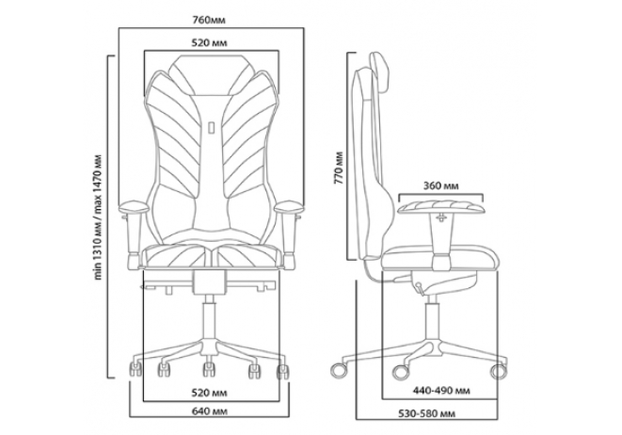 Кресло ортопедическое KULIK SYSTEM MONARCH цвет серый графит - Фото №2