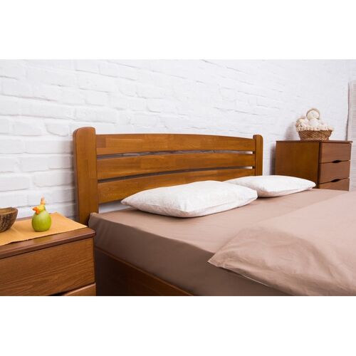 Двоспальне ліжко із бука Софія 160х200 см горіх темний - Фото №2