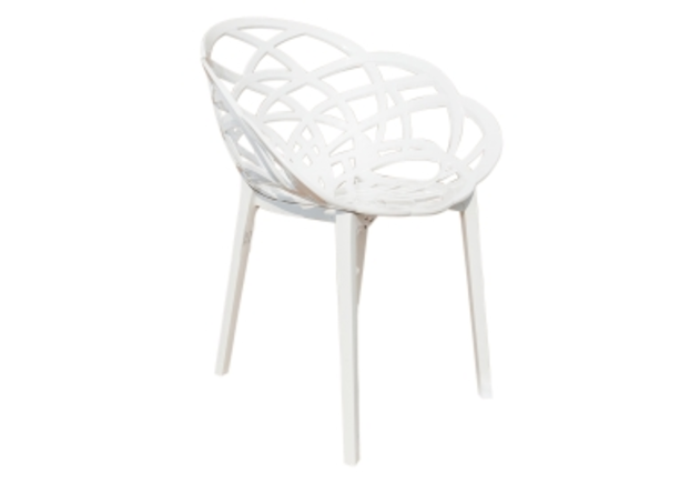 Кресло барное пластиковое Flora верх белый/низ белый - Фото №1