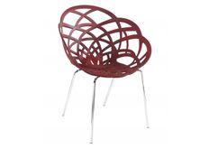 Кресло барное пластиковое Flora-ML сиденье матовое красный кирпич/ножки хром
