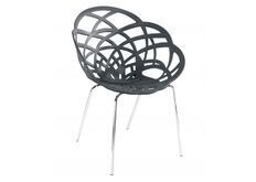 Кресло барное пластиковое Flora-ML сиденье матовое антрацит/ножки хром