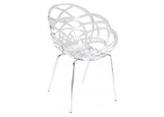 Кресло барное пластиковое Flora-ML сиденье прозрачное/ножки хром