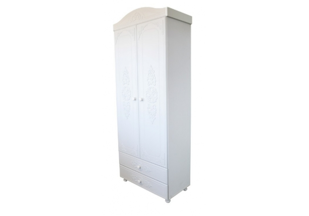 Шкаф двухдверный Анжелика цвет белый - Фото №2