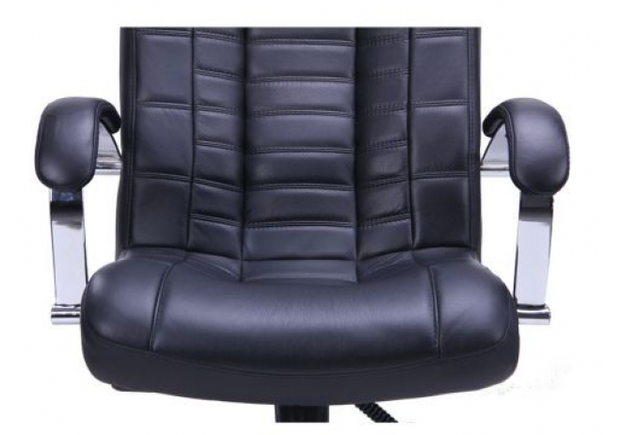 Кресло Парис хром/кожа Люкс комбинированная черная - Фото №2