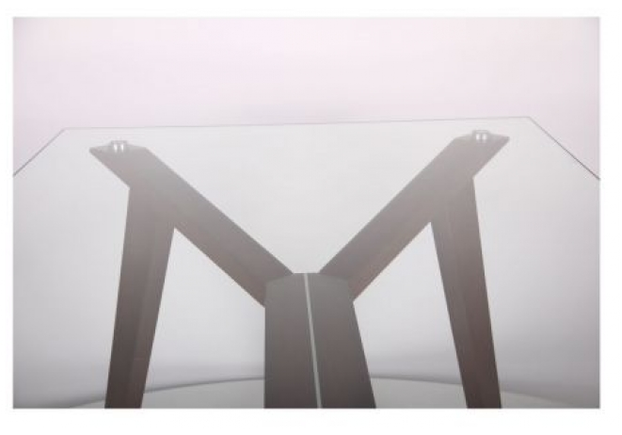 Стол обеденный Мертон орех светлый/стекло прозрачное - Фото №2