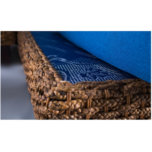 Модульный диван с пуфом CRUZO Фйорд дерево / водный гиацинт синий - Фото №3