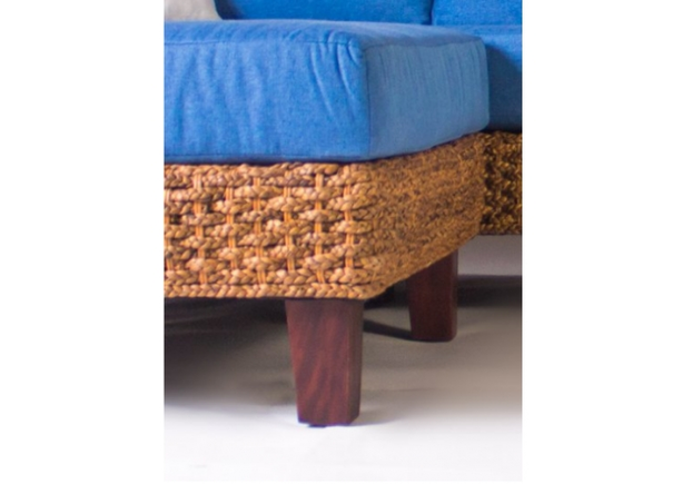 Модульный диван с пуфом CRUZO Фйорд дерево / водный гиацинт синий - Фото №2