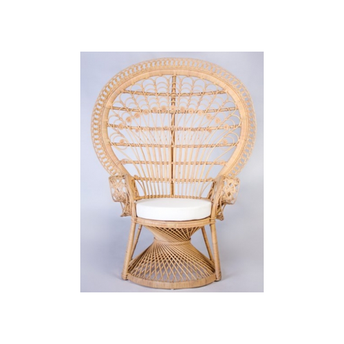 Кресло CRUZO Павлин розовое/натуральный ротанг  - Фото №3