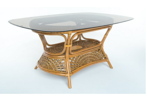 Обеденный стол Ацтека 8 персон натуральный ротанг светло коричневый - Фото №2