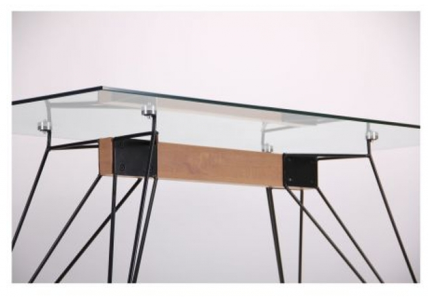 Стол обеденный Каттани черный/стекло прозрачное - Фото №2