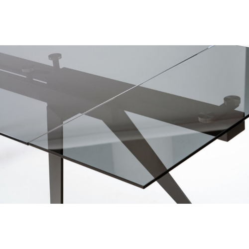 Стол раскладной со стеклянной столешницей Glassy Keen Глэсси Кин чёрный 1600(+400+400)*900*h750 мм - Фото №4